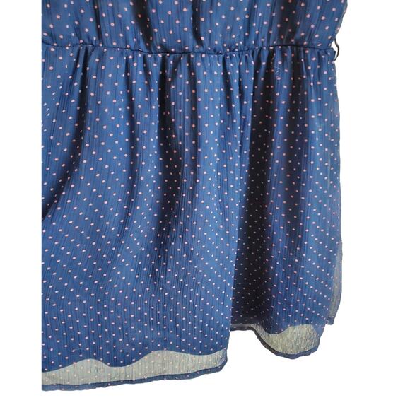 ZARA TRF COLLECTION Women Dress Size M Navy Blue Pink Polka Dots Spaghetti Strap - Picture 4 of 7